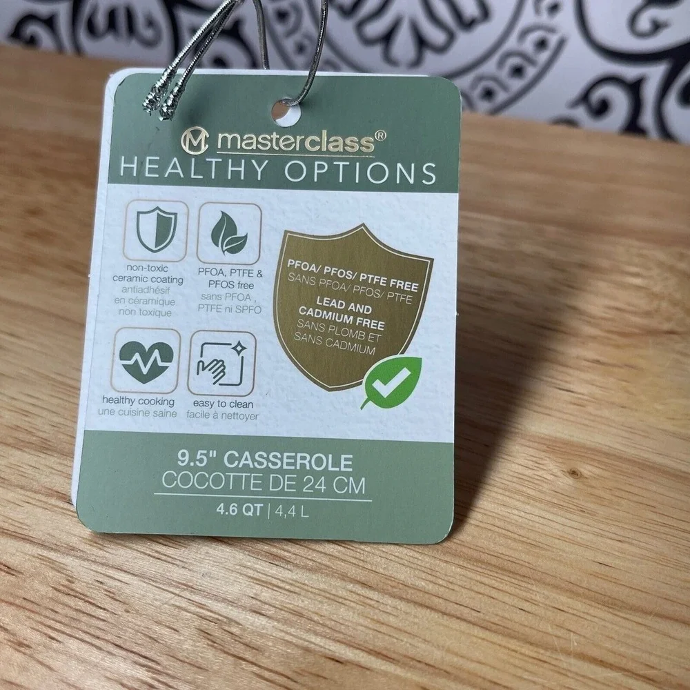 Master Class Healthy Options Non-Stick Casserole‎ Pot With Lid 9.5